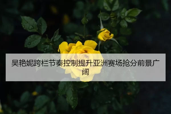 吴艳妮跨栏节奏控制提升亚洲赛场抢分前景广阔